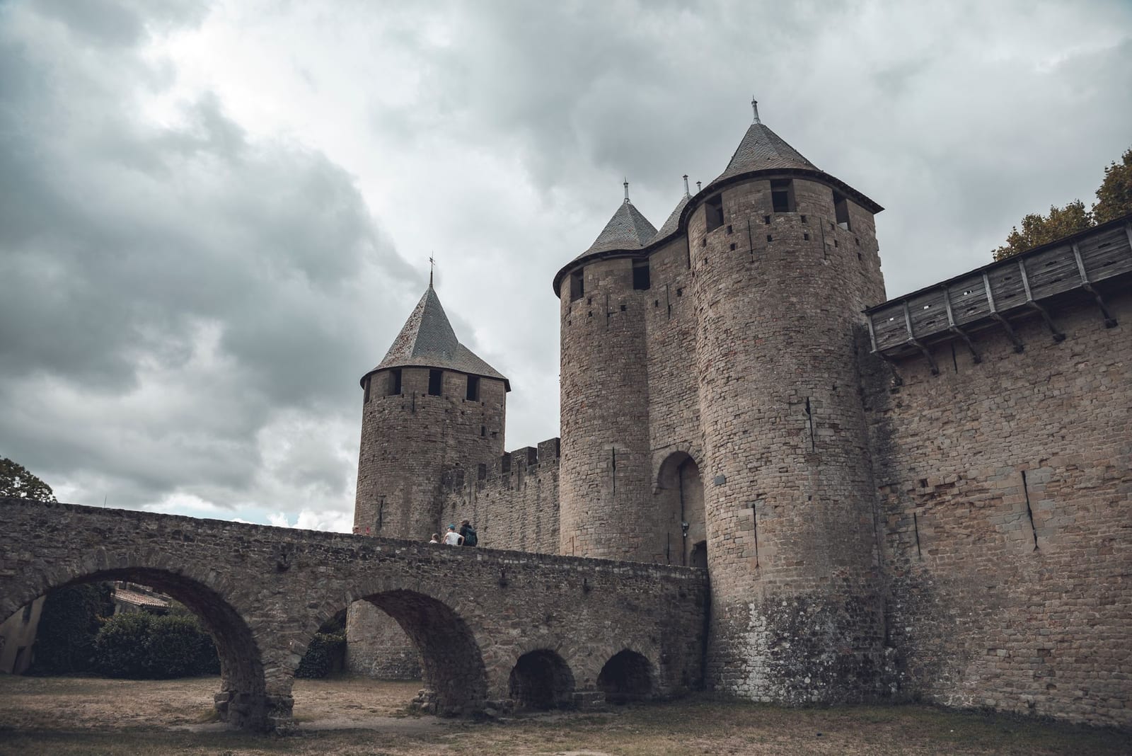 Historic stone fortress towers in the Wallachian countryside