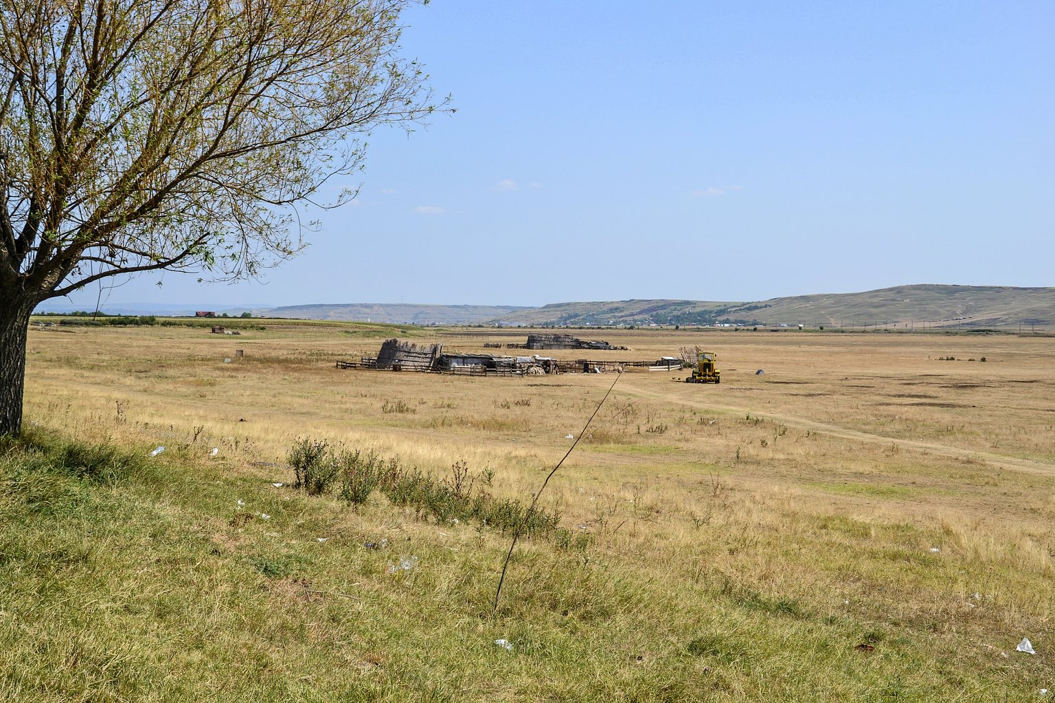 Romanian countryside in warm evening light