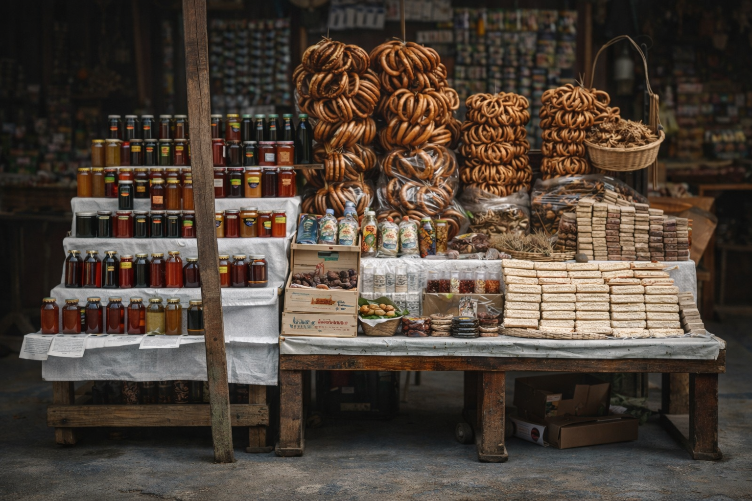Close view of plated dishes