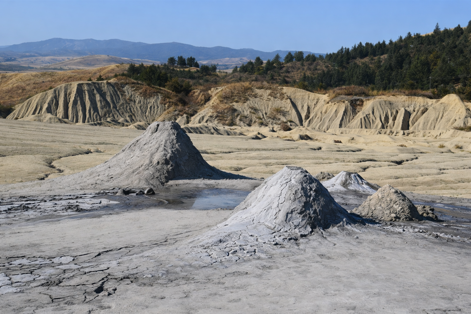 Close view of mineral mud textures